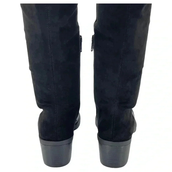 Report Zaria Black Faux Leather & Suede OTK Womens Boots Size 5M - Picture 12 of 16